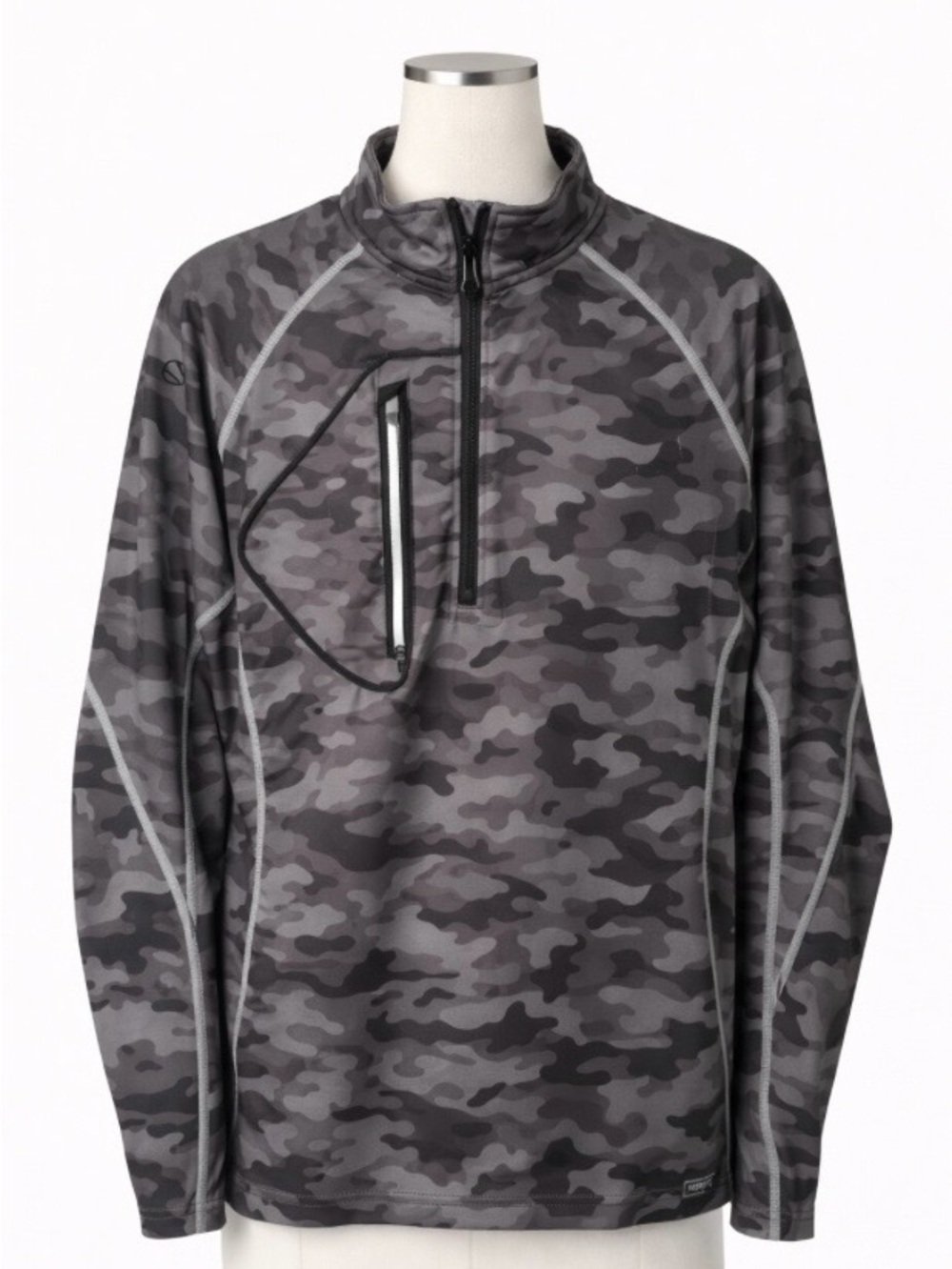 Sunice Camo Pullover Top 1/4 Zip Grey Mens XL Performance Athletic Golf Jersey